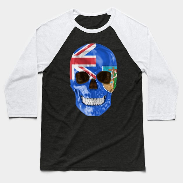 Montserrat Flag Skull - Gift for Montserratian With Roots From Montserrat Baseball T-Shirt by Country Flags